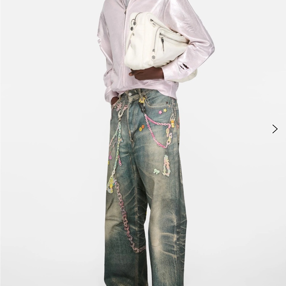 Acne Multicolor Embellished Boyfriend Jeans